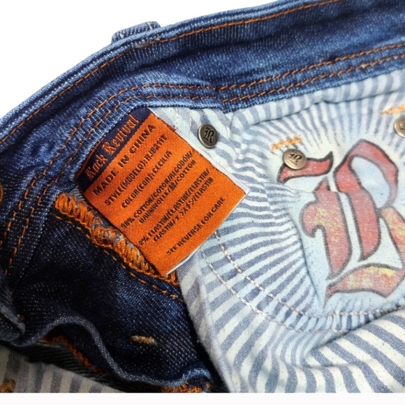 Rock Revival Women's Studded Blue Jeans - Picture 4 of 6